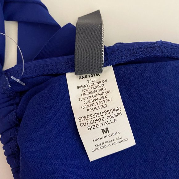 Kenneth Cole Reaction Blue Ruffled Swim Top - Picture 6 of 6